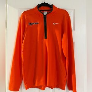 Nike Orange Dri-FIT Quarter-Zip Pullover with Syracuse Embroidery - Large